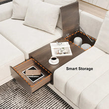 Load image into Gallery viewer, 3200mm L-Shaped Modular Cotton Linen Sectional with Chaise Lounge and Ottoman