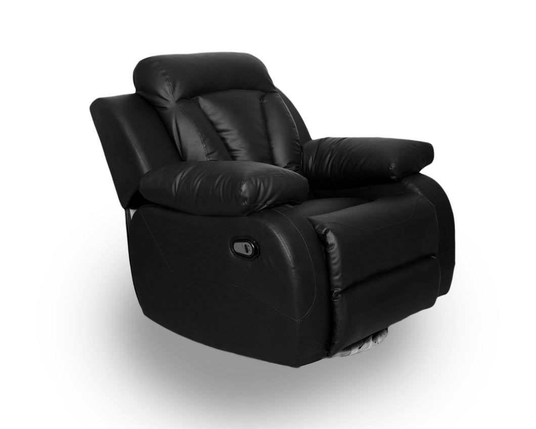 Lazy Boy Chair - Black Leather 90 x 90 cm - AD18