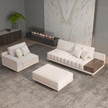 Load image into Gallery viewer, 3200mm L-Shaped Modular Cotton Linen Sectional with Chaise Lounge and Ottoman