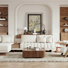 Load image into Gallery viewer, 3200mm L-Shaped Modular Cotton Linen Sectional with Chaise Lounge and Ottoman
