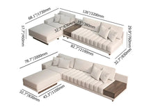 Load image into Gallery viewer, 3200mm L-Shaped Modular Cotton Linen Sectional with Chaise Lounge and Ottoman