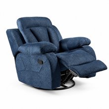 Load image into Gallery viewer, Navy Blue Retreat recliner – footrest extended