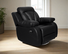 Load image into Gallery viewer, Lazy Boy Chair - Black Leather 90 x 90 cm - AD18
