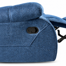 Load image into Gallery viewer, Navy Blue Retreat recliner – handle detail
