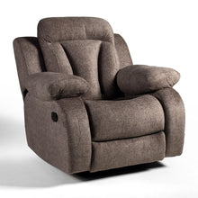 Load image into Gallery viewer, Rounded Brown recliner — three-quarter view
