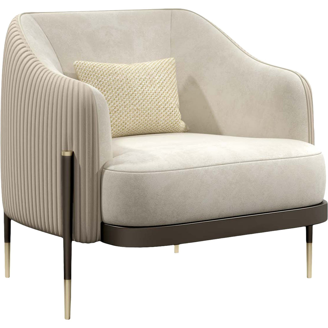 Off white chair with black matte steel legs