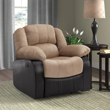 Load image into Gallery viewer, Lazy Boy Chair - Black &amp; Beige 90 x 90 cm - AD16
